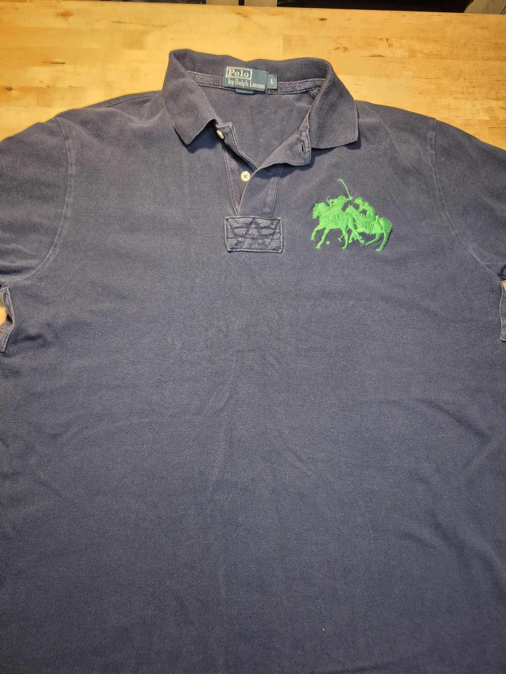Polo by Ralph Lauren Navy Short-Sleeve Polo with Green Embroidered Pony